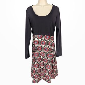 PRANA Scoop Neck Long Sleeve Dress Sz M